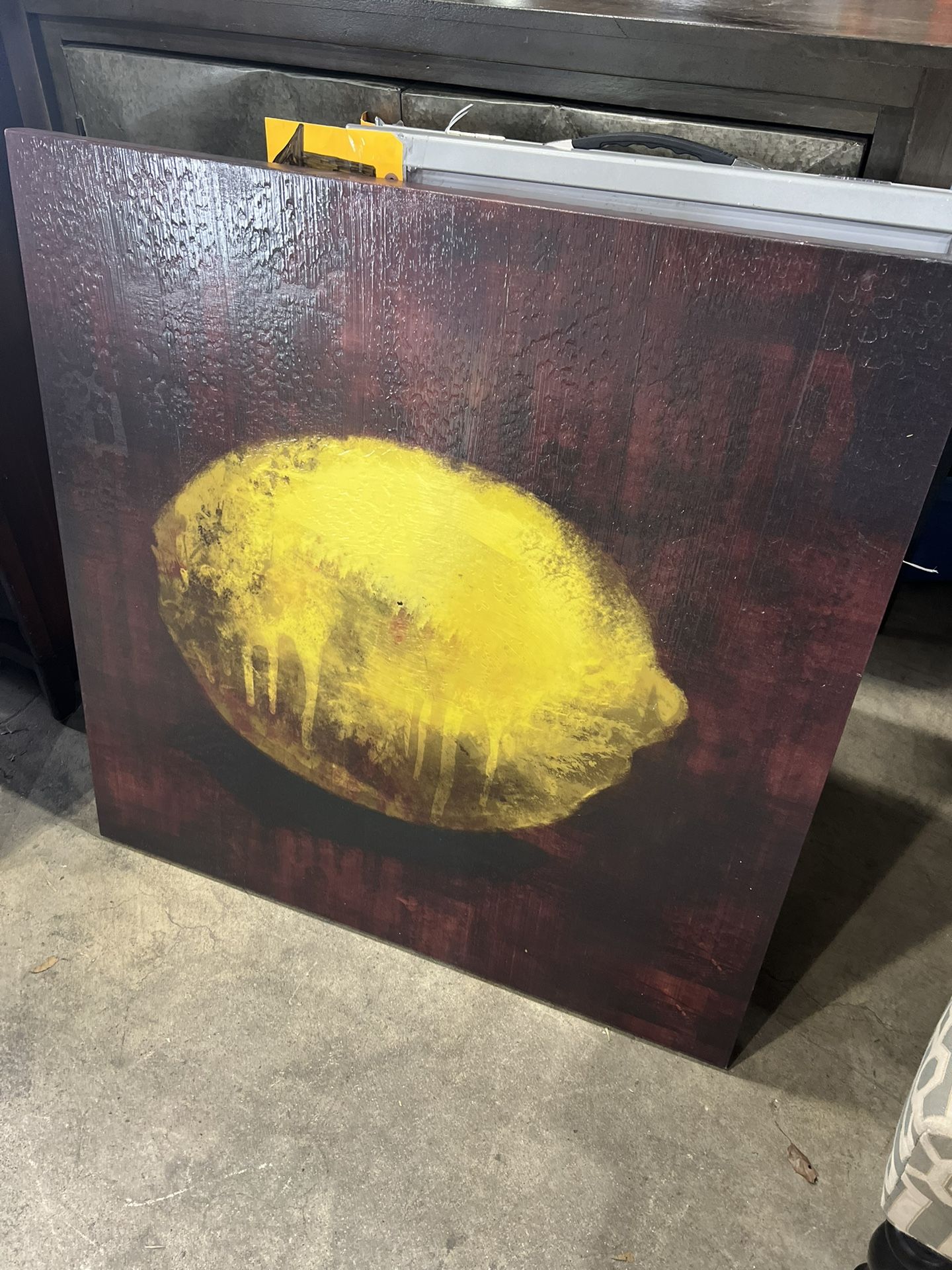Large Lemon canvas on brown background p/u Willow Grove or Jamison PA