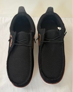 Black Knit Slip-On Casual Shoes Size 10-1/2