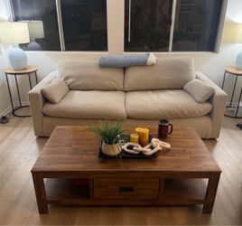 Oversized Cream Sofa | Deep Seat | Originally $1,700