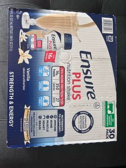 Ensure Plus Nutrition Shake, 8 OZ, 26 bottles left  Vanilla
