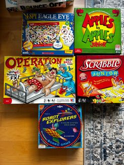 5 Family board games, cards, blocks, strategy