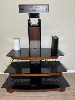 3-Tier Glass TV Stand with Mount