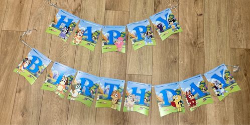 Bluey Happy Birthday Banner