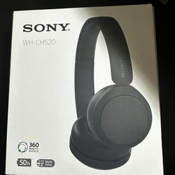 Sony WH-CH520 Wireless Over-Ear Headphones - Black With Cover