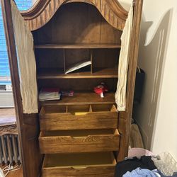 Armoires (set of two, with a connecting desk).