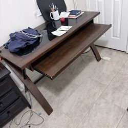Wooden Desk with Glass Top for $450 OBO