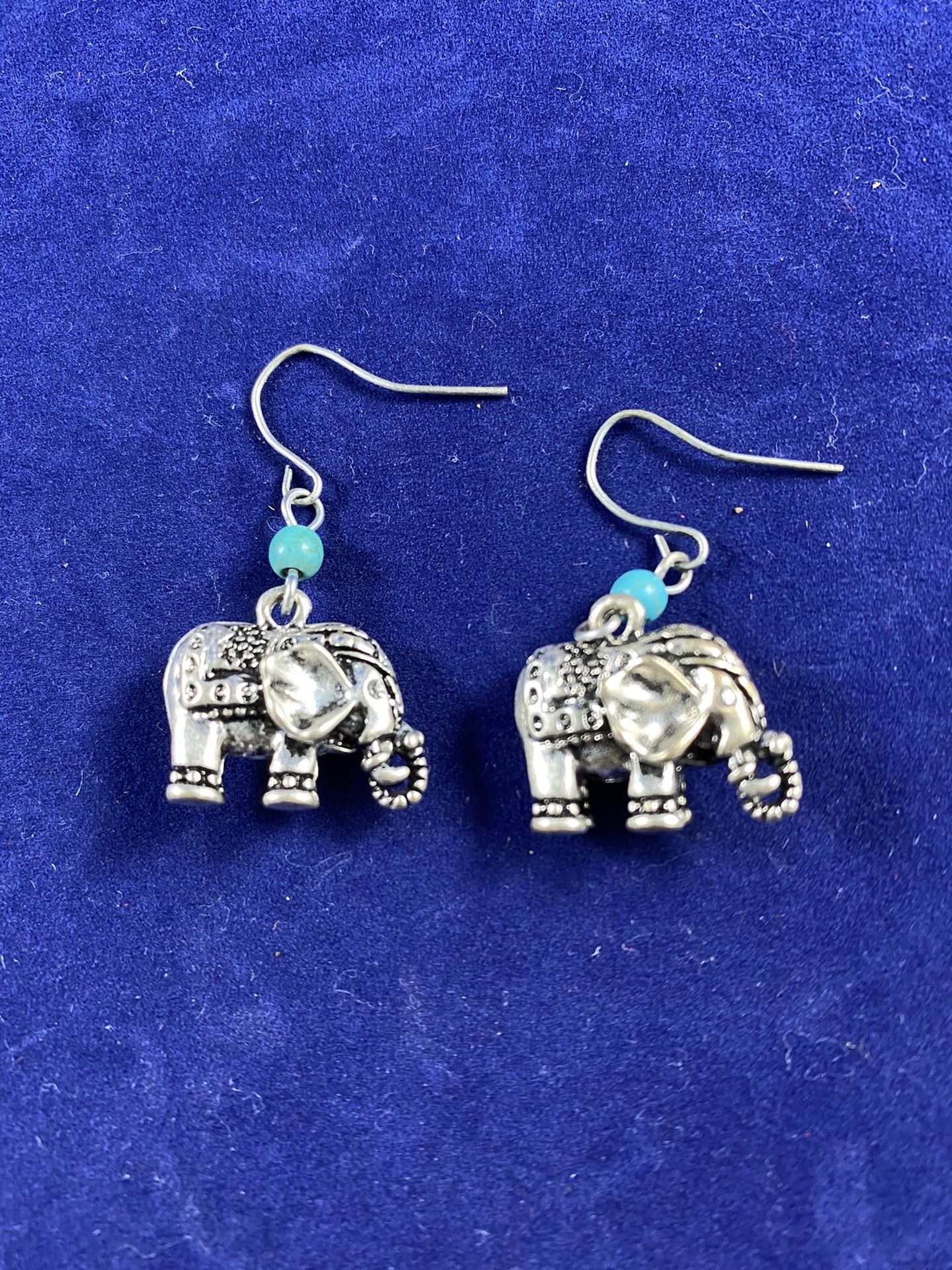 Silver Elephant Earrings