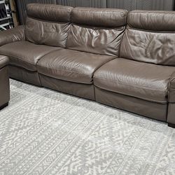 Leather Reclining Sofa and Chair