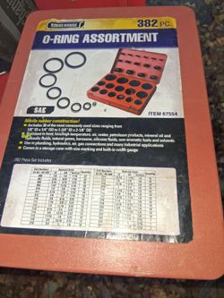 382 pcs. O-Ring assortment