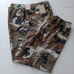 XXL Nike Air Jordan MVP Men's Camo Pants FZ3529-380 Light Olive/Sail
