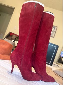 Via Spiga Red suede heel boots