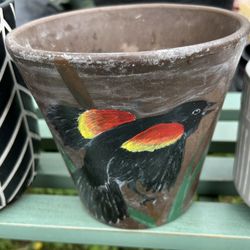 Hand Painted Bird Planter. Read description