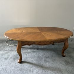 OBO! Solid Wood Oval Coffee Table – Traditional Cabriole Legs. Make an Offer!