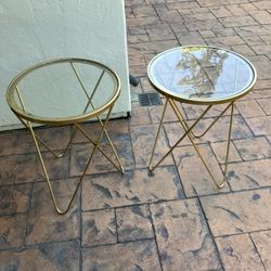Matching Gold Side Tables 