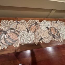 Handmade beaded runner, table decoration, Pumpkin Fall Runner