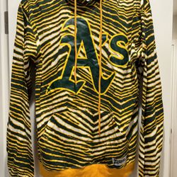 New w tags Oakland Athletics A's Mens Sizes medium Zubaz Green Yellow White Hoodie
