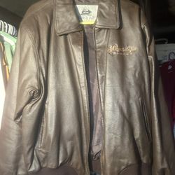 Majestic Star Casino Bomber Leather Jacket 