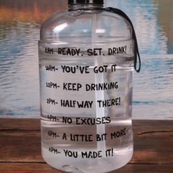 Gallon Water Bottle Motivational Gym Water Bottle 