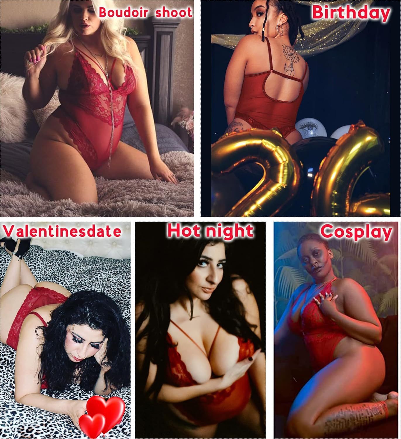Avidlove  plus size Lace Teddy Bodysuit for Women | Snap Crotch Lingerie