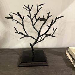 Black Metal Tree Branches Leaves Jewelry Display Stand Earrings Rings Bracelets