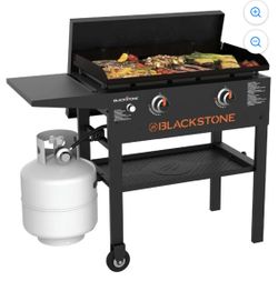 Blackstone Original Outdoor Iron, 28" 2 Burner Flat Surface Grill with Hard Top, Black