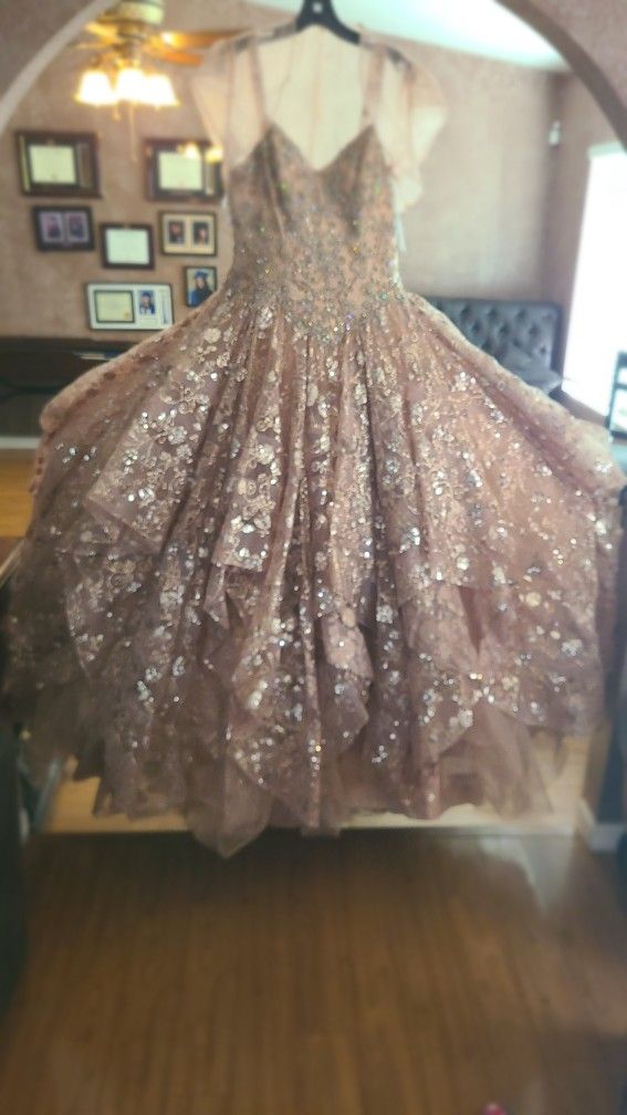 Rose Gold Quinceanera Dress