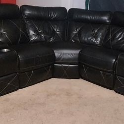 L Shape Sectional Sofa / Couch 2 Recliners