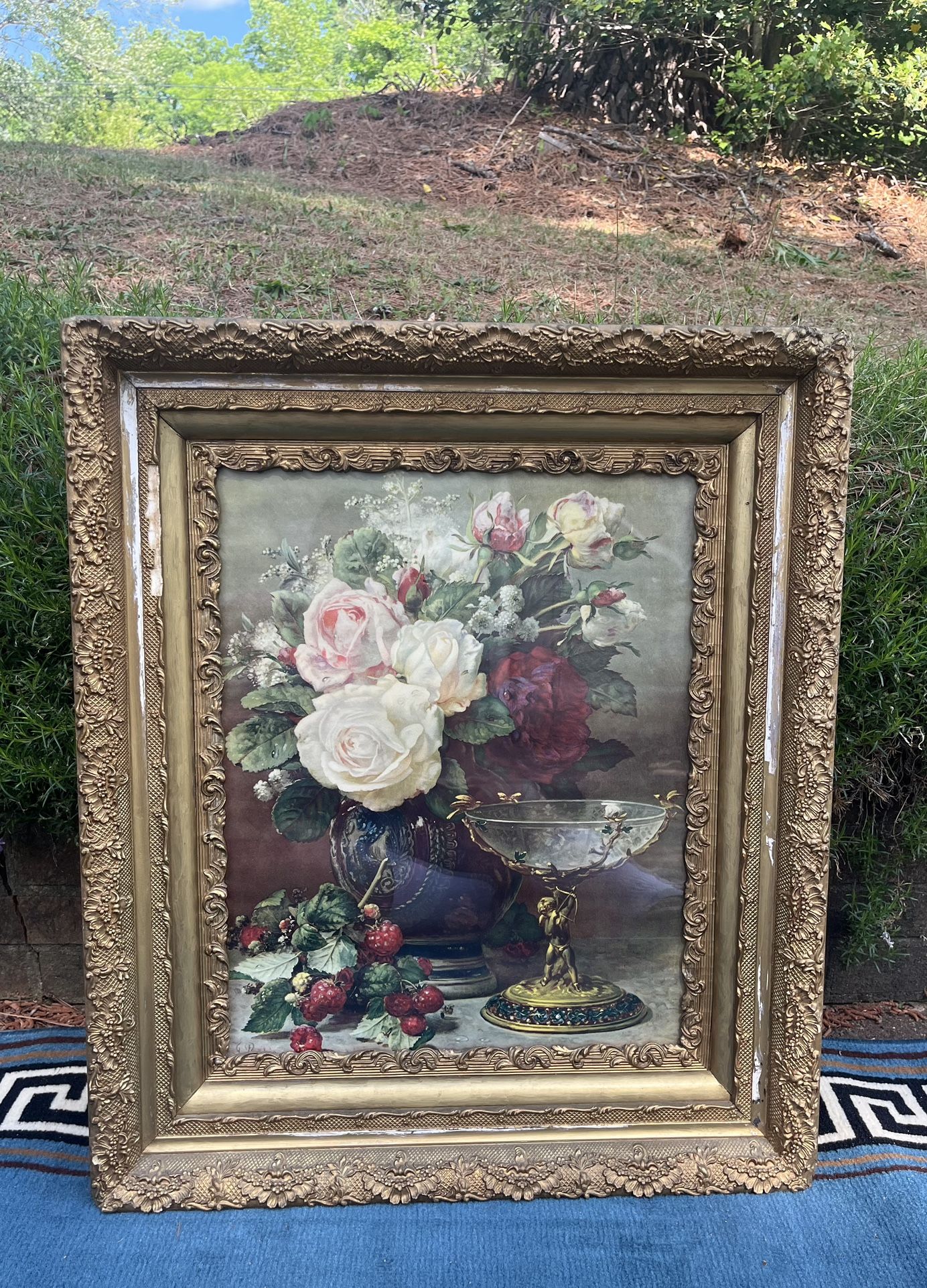 “Cupid’s Goblet” by Jean Baptiste Robie (Signed Framed Litho) REDUCED to JUST $49!