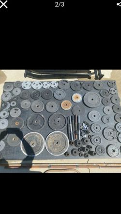 300lbs of weights and bars