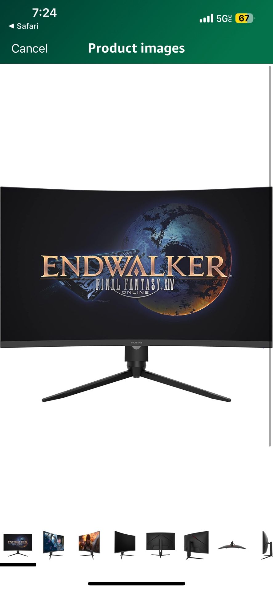 Funai 32" Curved FHD 240Hz, FHD 240Hz Refresh Rate, 1ms Response Time, HDR, VA, AMD FreeSync Premium