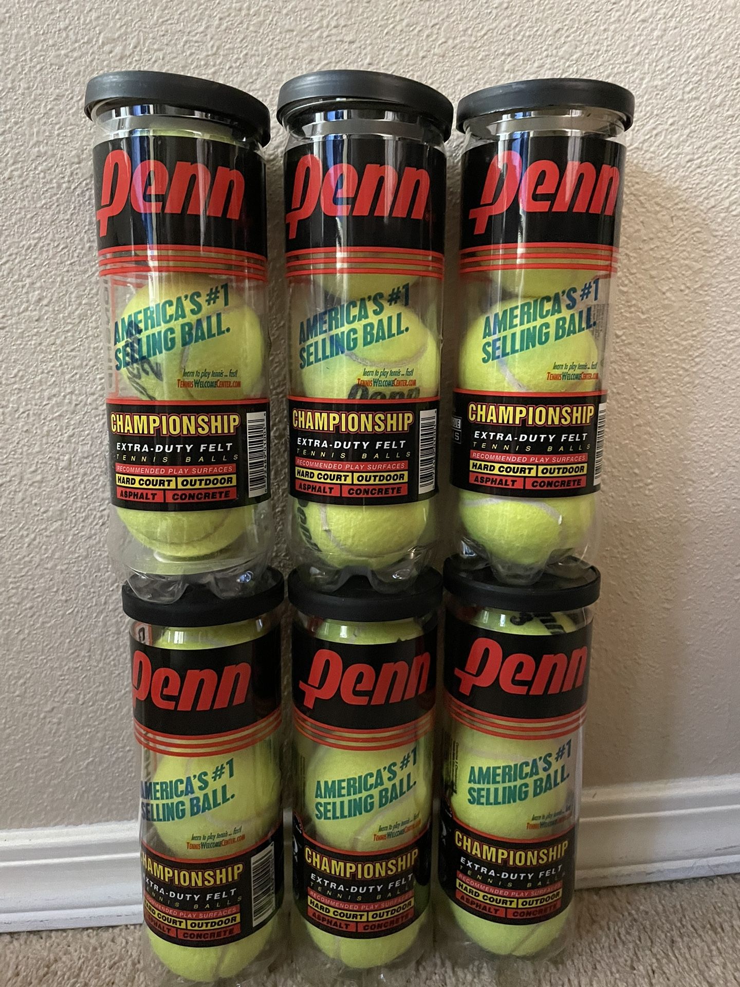 Penn Tennis Balls X 6 Canisters