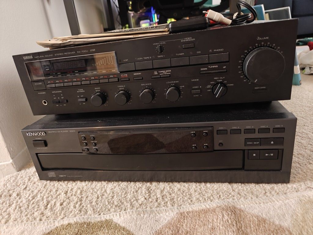 Stereo Receiver And 5 Disc Changer - Yamaha Rx-7000 And Kenwood 103cd