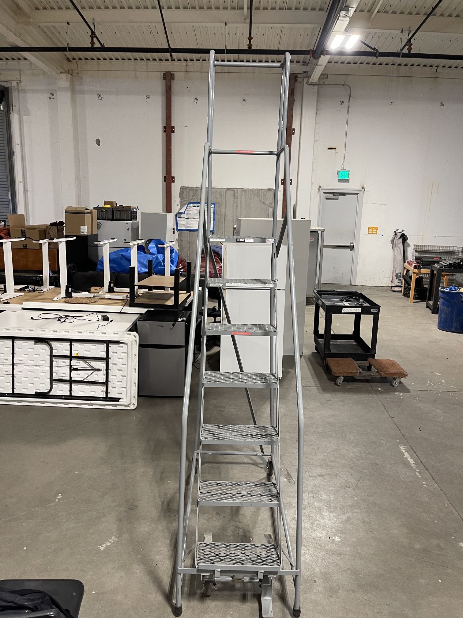 (2) ULINE 7-STEP NARROW AISLE LADDER