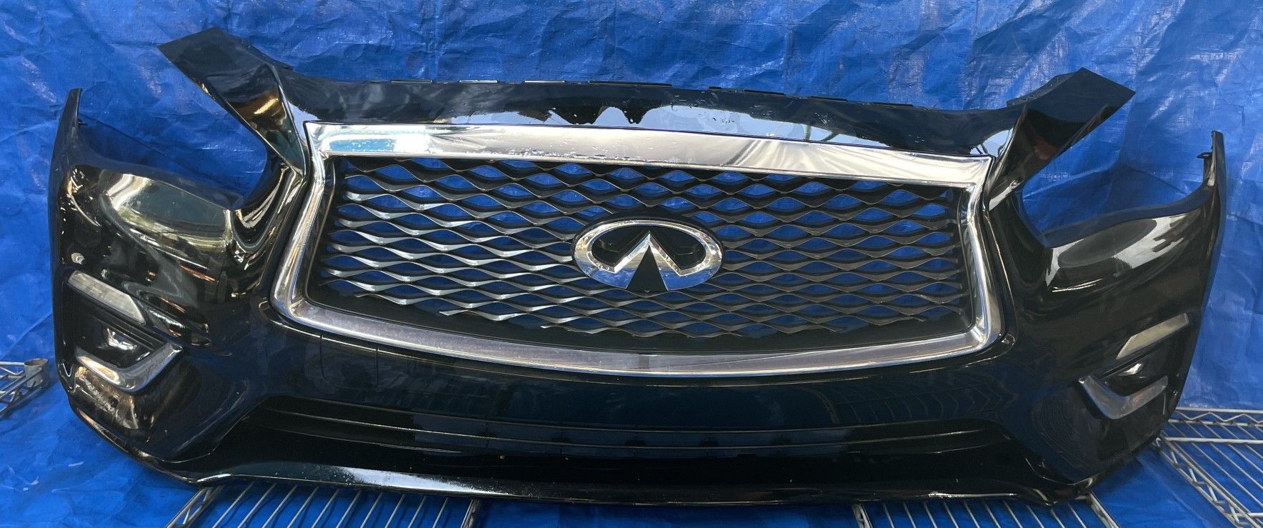 2017-2019 INFINITI Q50 FRONT BUMPER COVER ASSEMBLY BLACK KH3 3.0L