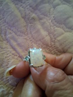 White opal 925 sterling ring