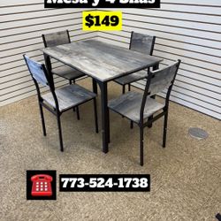 Table With 4 Chairs Brand New Set $149 Only 