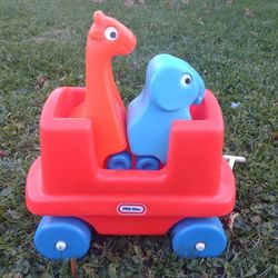 Vintage Little Tikes Animal Pal Friends Pull-Along Toy w/Wagon