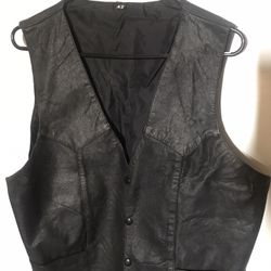 Black Leather Vest Size 42