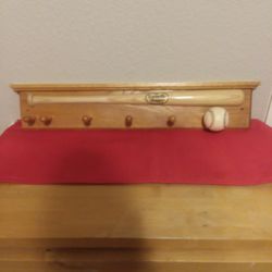 Baseball  Hat And Coat RACK SOLID Wood  BRAND New 