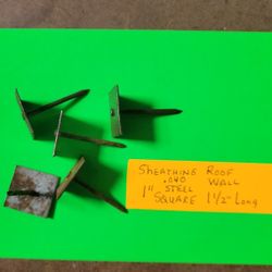 Roof ,sheathing Steel 1" square plates wirh 1 1/2" long nails