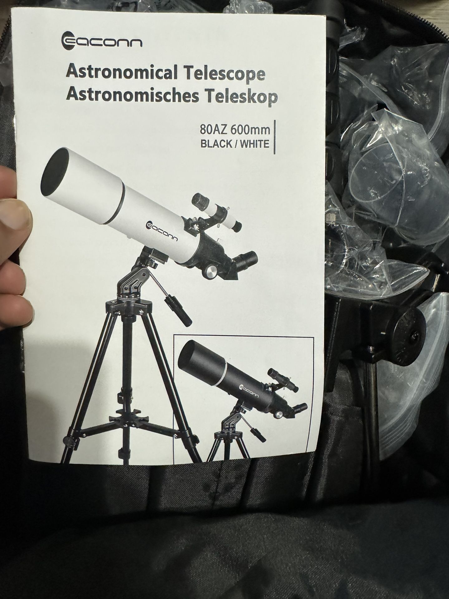 Telescopes for Adults Astronomy, 80mm Aperture 600mm Refractor Telescope for Kids & Beginners, Compact and Portable Travel Telescopio with Backpack