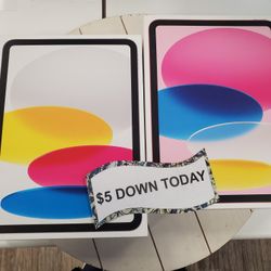 Apple iPad 10th Gen - Pay $5 DOWN AVAILABLE - NO CREDIT NEEDED