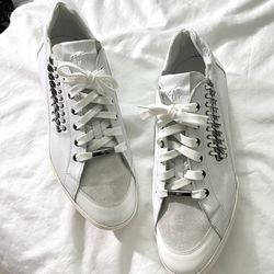 Versace Medusa Chain Reaction Sneakers Off-White Leather & Suede Men’s EU 45.5 / US 12