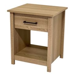 New Nightstand Table Side Living Bedroom Coffee Drawer Storage Shelf Wood Natural Oak 