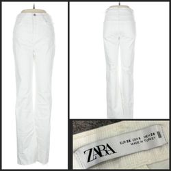 Zara women white casual pants size 6