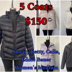 Eddie Bauer Calia Sweaty Betty Down Coat Jacket Vest Lot Women’s Medium M 