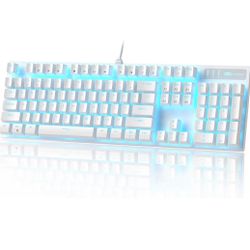 MageGee Mechanical Gaming Keyboard, Wired USB Adjustable Backlight Keyboard, with Blue Switches