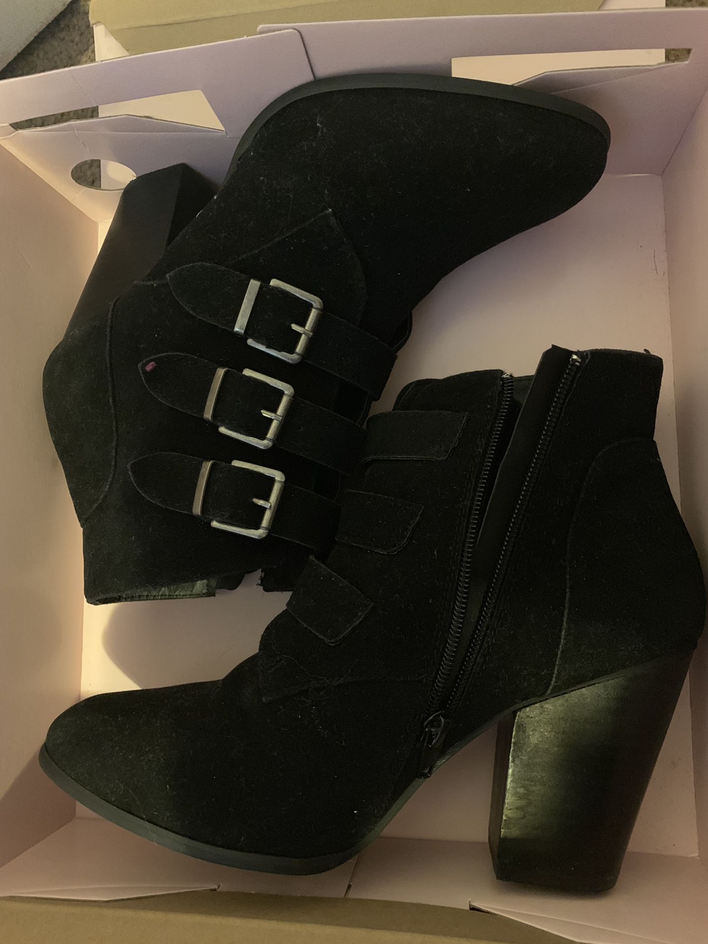 black heel booties