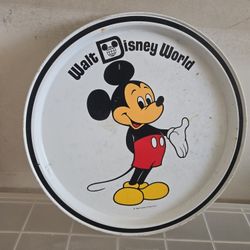 Vintage Walt Disney World Mickey Mouse Metal Tray