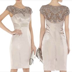 Karen Millen Stone Lace/Satin Sheath Dress